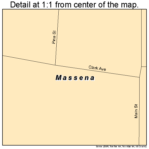 Massena, Iowa road map detail