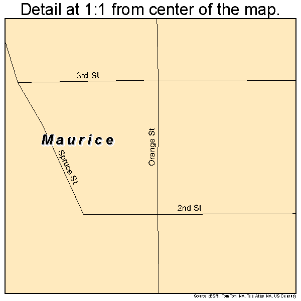 Maurice, Iowa road map detail