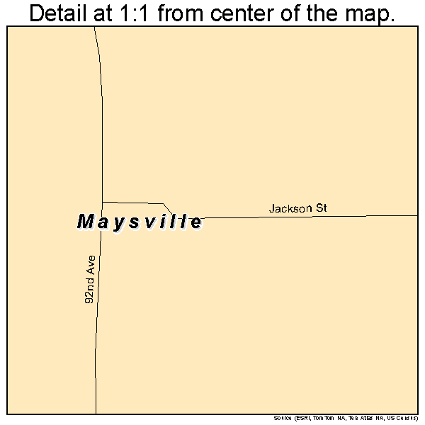 Maysville, Iowa road map detail