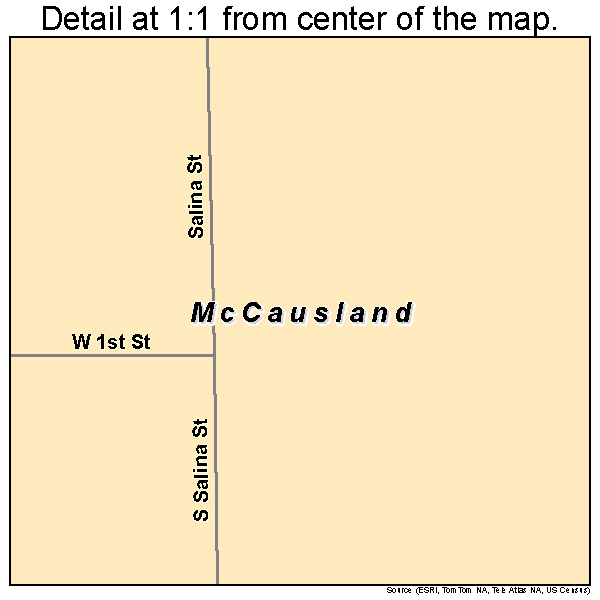 McCausland, Iowa road map detail