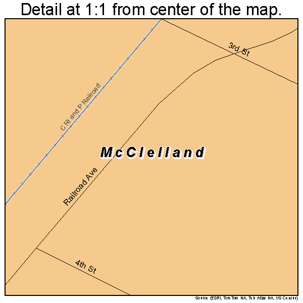 McClelland, Iowa road map detail