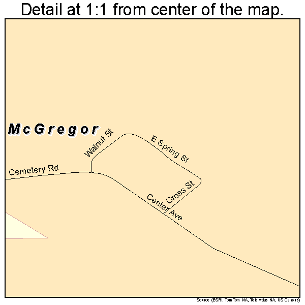 McGregor, Iowa road map detail