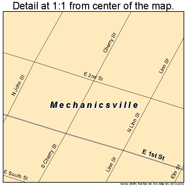 Mechanicsville, Iowa road map detail