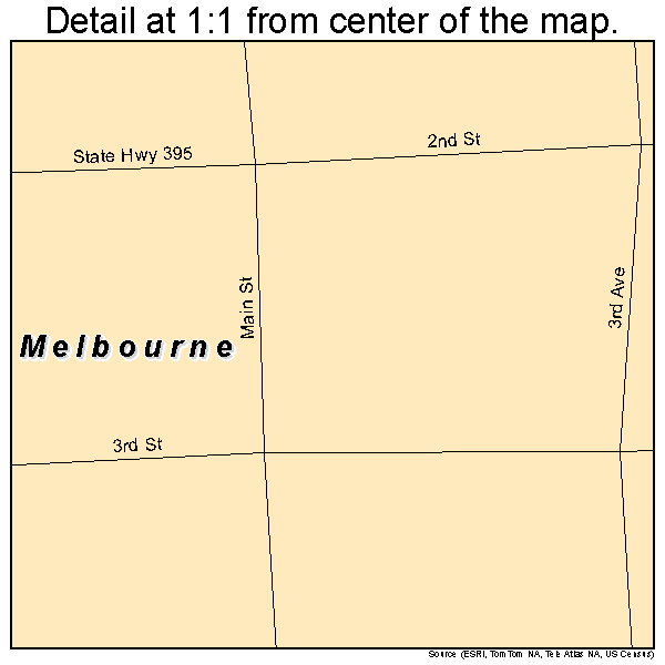 Melbourne, Iowa road map detail