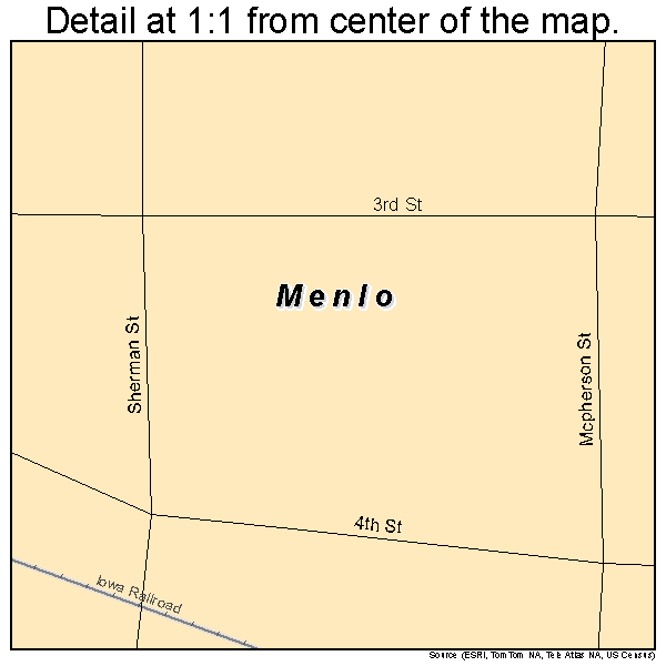 Menlo, Iowa road map detail