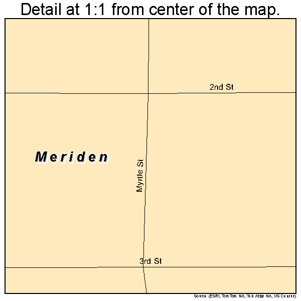 Meriden, Iowa road map detail