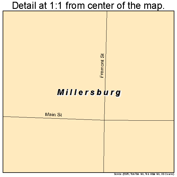 Millersburg, Iowa road map detail