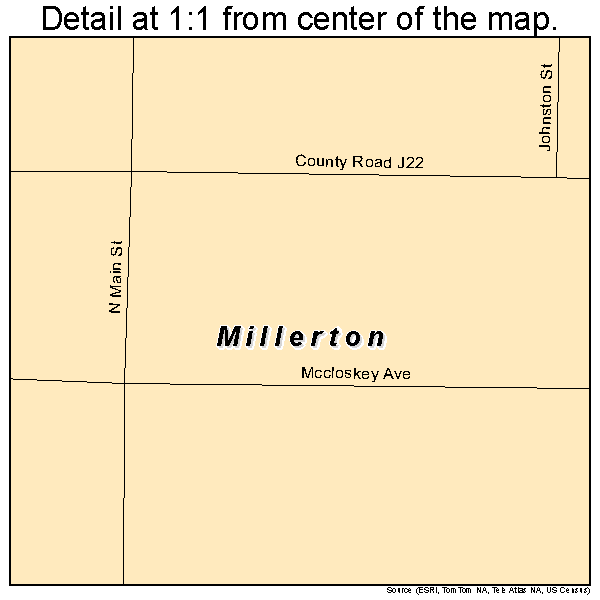 Millerton, Iowa road map detail