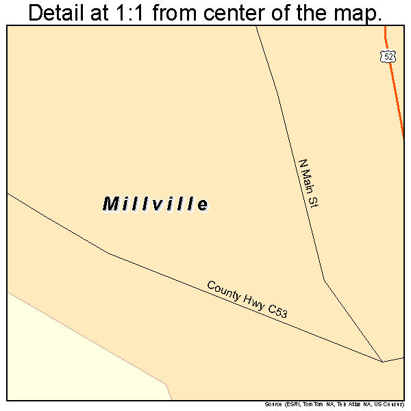 Millville, Iowa road map detail