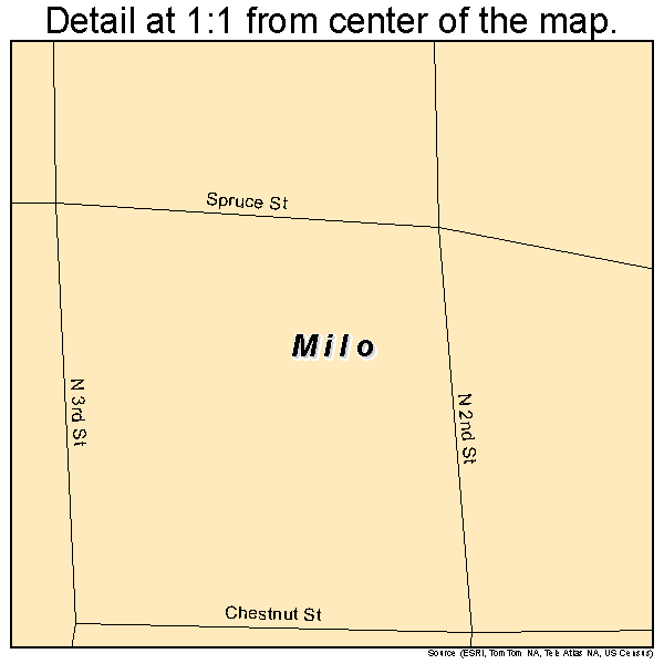 Milo, Iowa road map detail