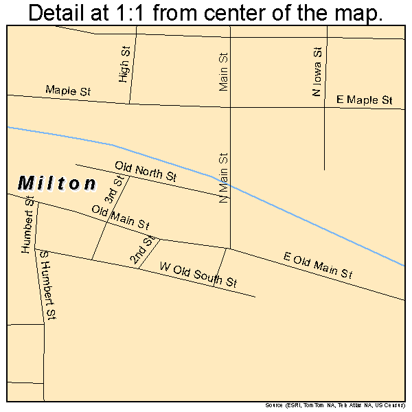 Milton, Iowa road map detail