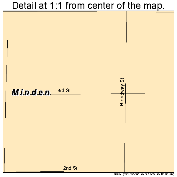 Minden, Iowa road map detail