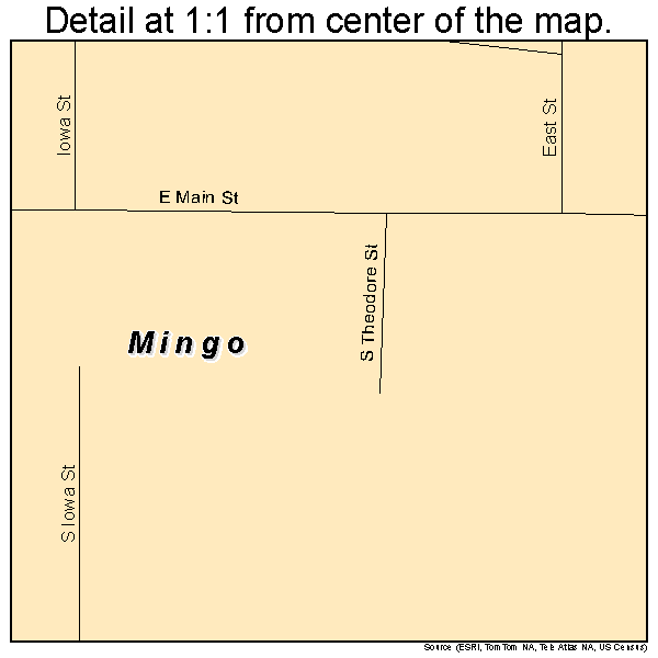 Mingo, Iowa road map detail