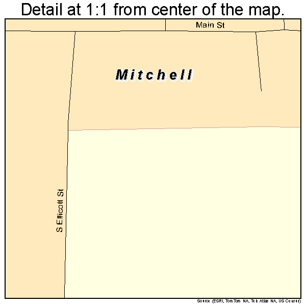Mitchell, Iowa road map detail