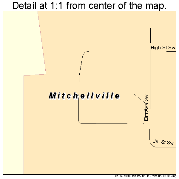 Mitchellville, Iowa road map detail