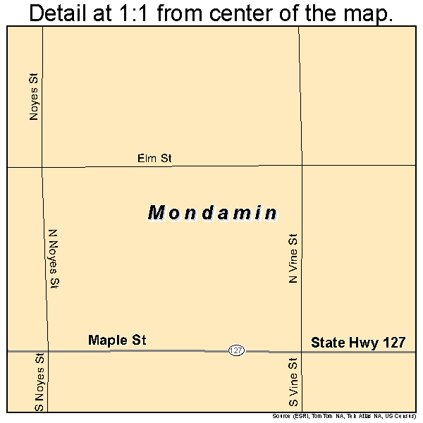 Mondamin, Iowa road map detail