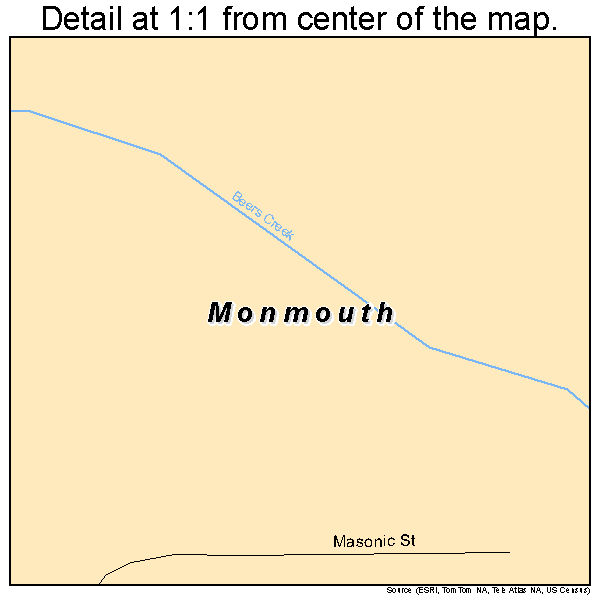 Monmouth, Iowa road map detail