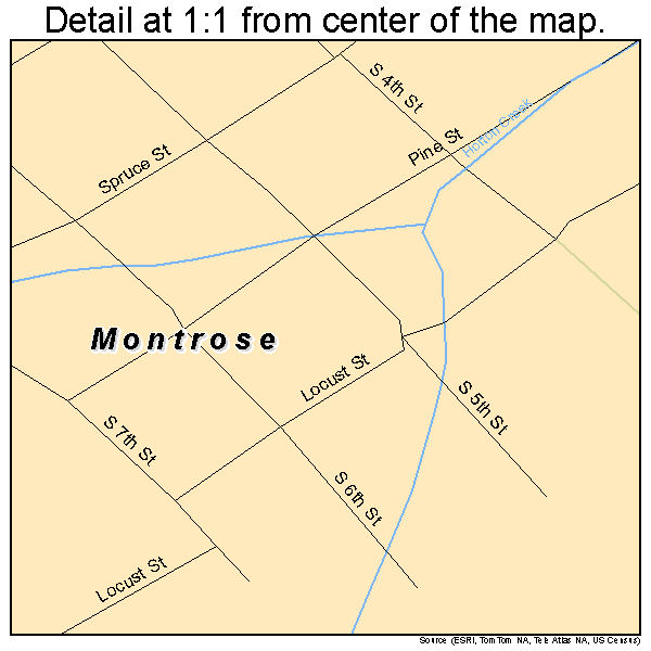 Montrose, Iowa road map detail
