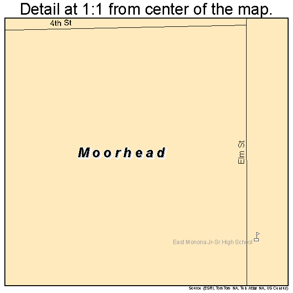 Moorhead, Iowa road map detail