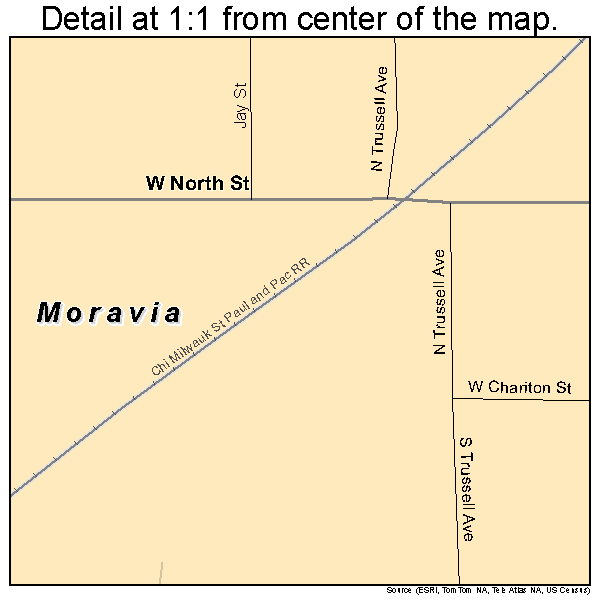 Moravia, Iowa road map detail