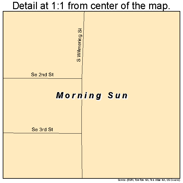Morning Sun, Iowa road map detail