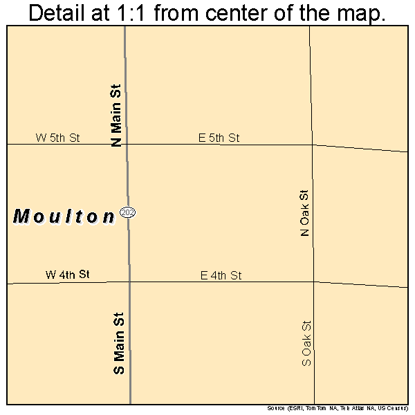 Moulton, Iowa road map detail
