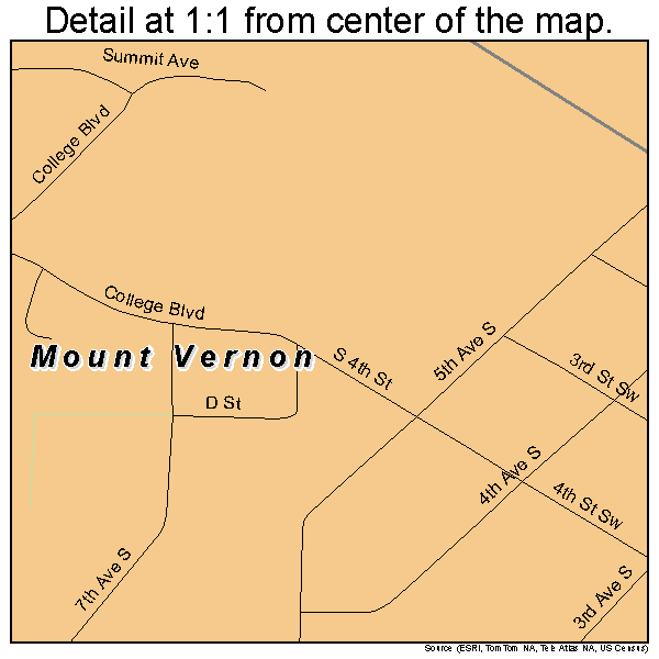 Mount Vernon, Iowa road map detail