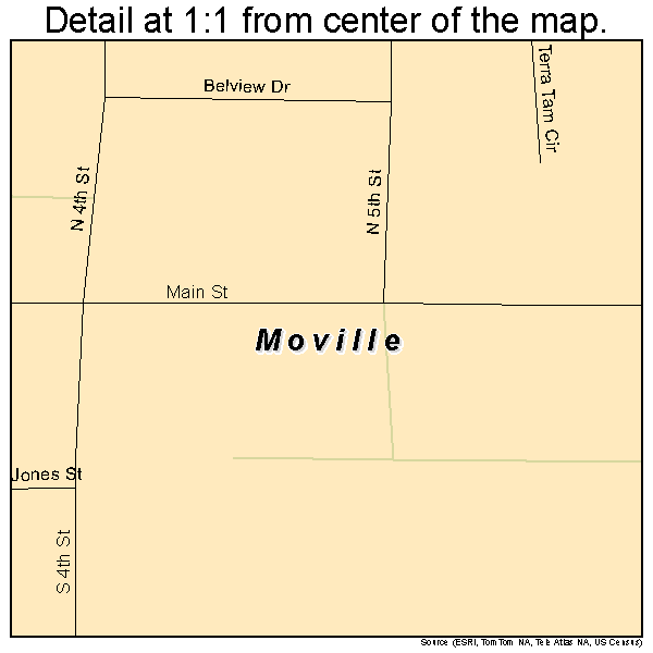 Moville, Iowa road map detail