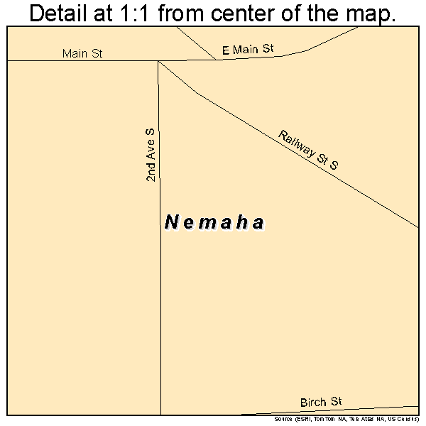 Nemaha, Iowa road map detail