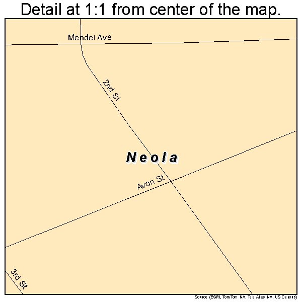 Neola, Iowa road map detail
