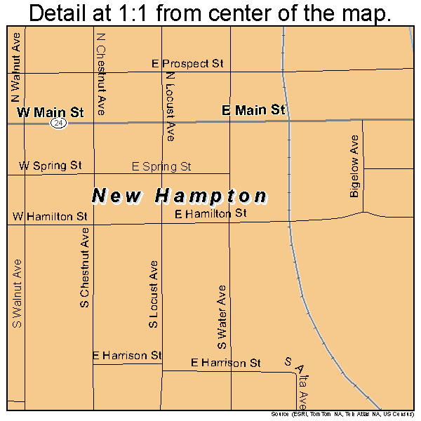 New Hampton, Iowa road map detail