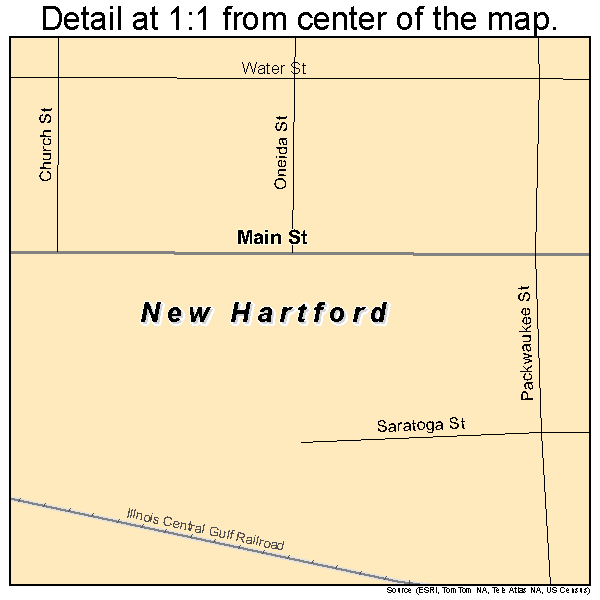 New Hartford, Iowa road map detail