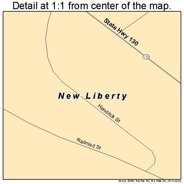 New Liberty, Iowa road map detail
