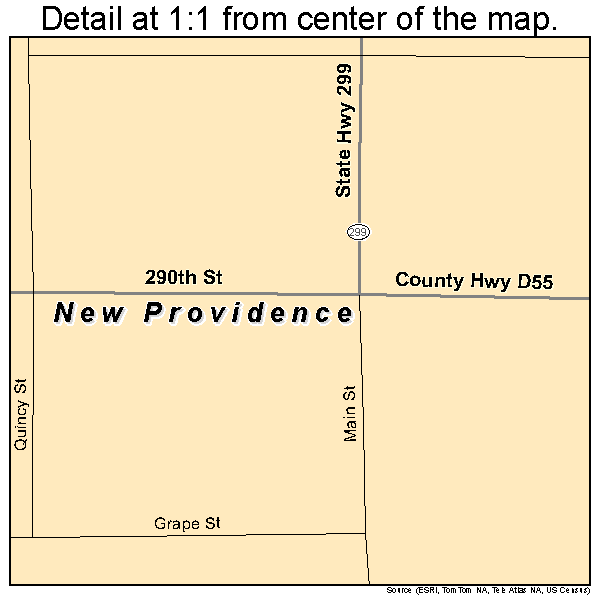 New Providence, Iowa road map detail