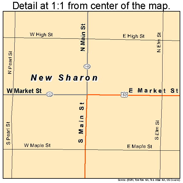 New Sharon, Iowa road map detail