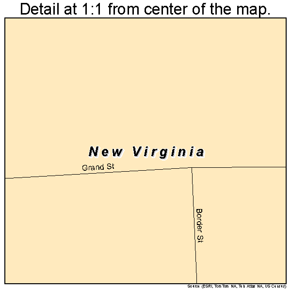 New Virginia, Iowa road map detail