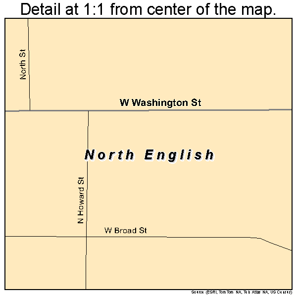 North English, Iowa road map detail