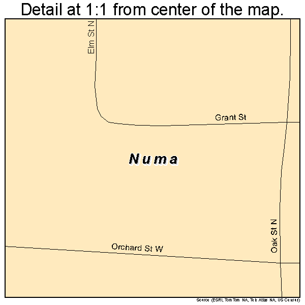 Numa, Iowa road map detail