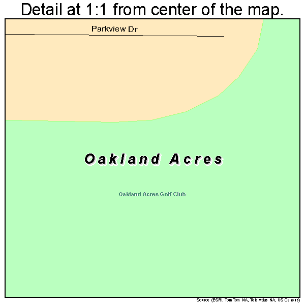 Oakland Acres, Iowa road map detail