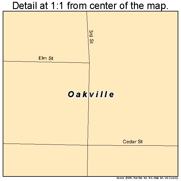 Oakville, Iowa road map detail