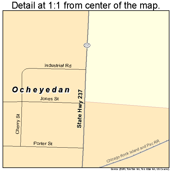 Ocheyedan, Iowa road map detail
