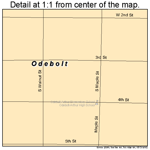 Odebolt, Iowa road map detail