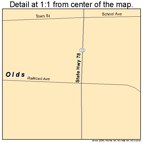 Olds, Iowa road map detail