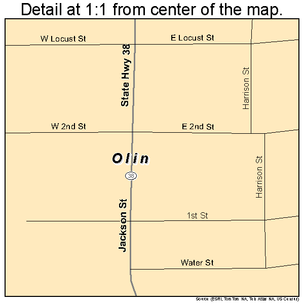 Olin, Iowa road map detail