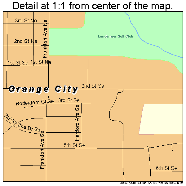 Orange City, Iowa road map detail