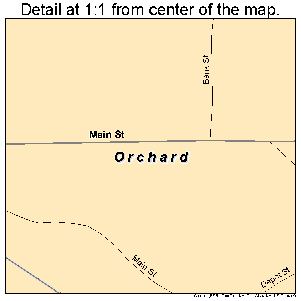 Orchard, Iowa road map detail