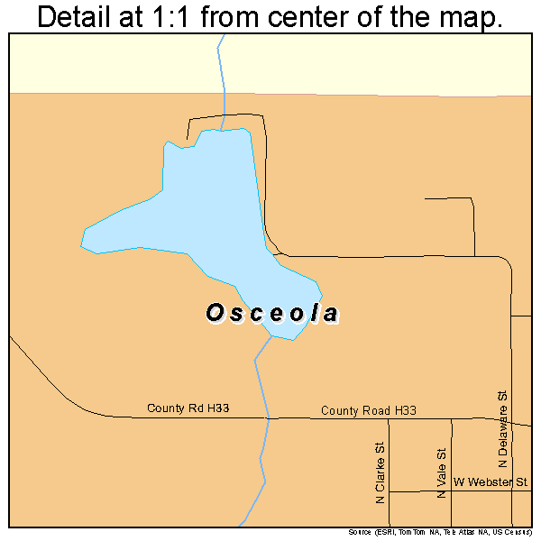 Osceola, Iowa road map detail