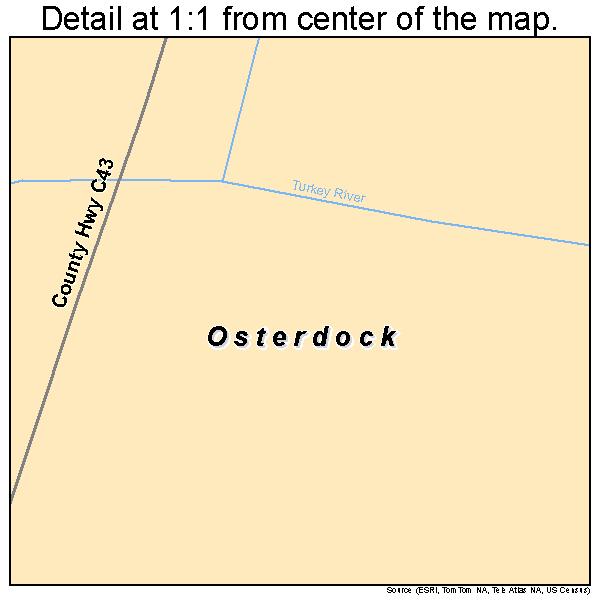 Osterdock, Iowa road map detail