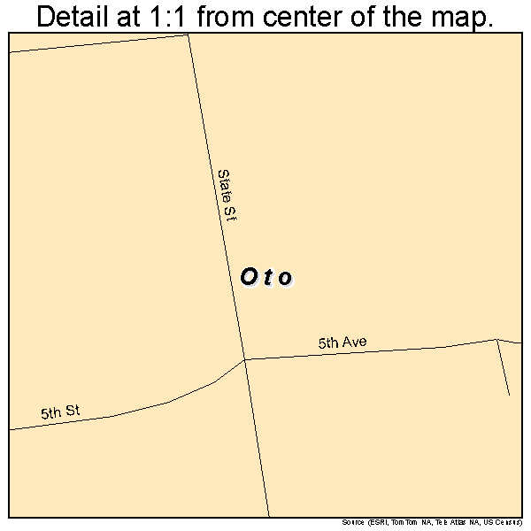 Oto, Iowa road map detail