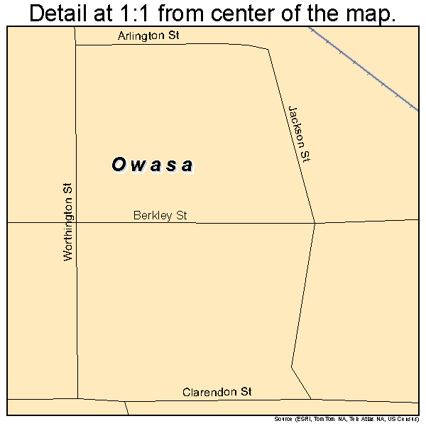 Owasa, Iowa road map detail